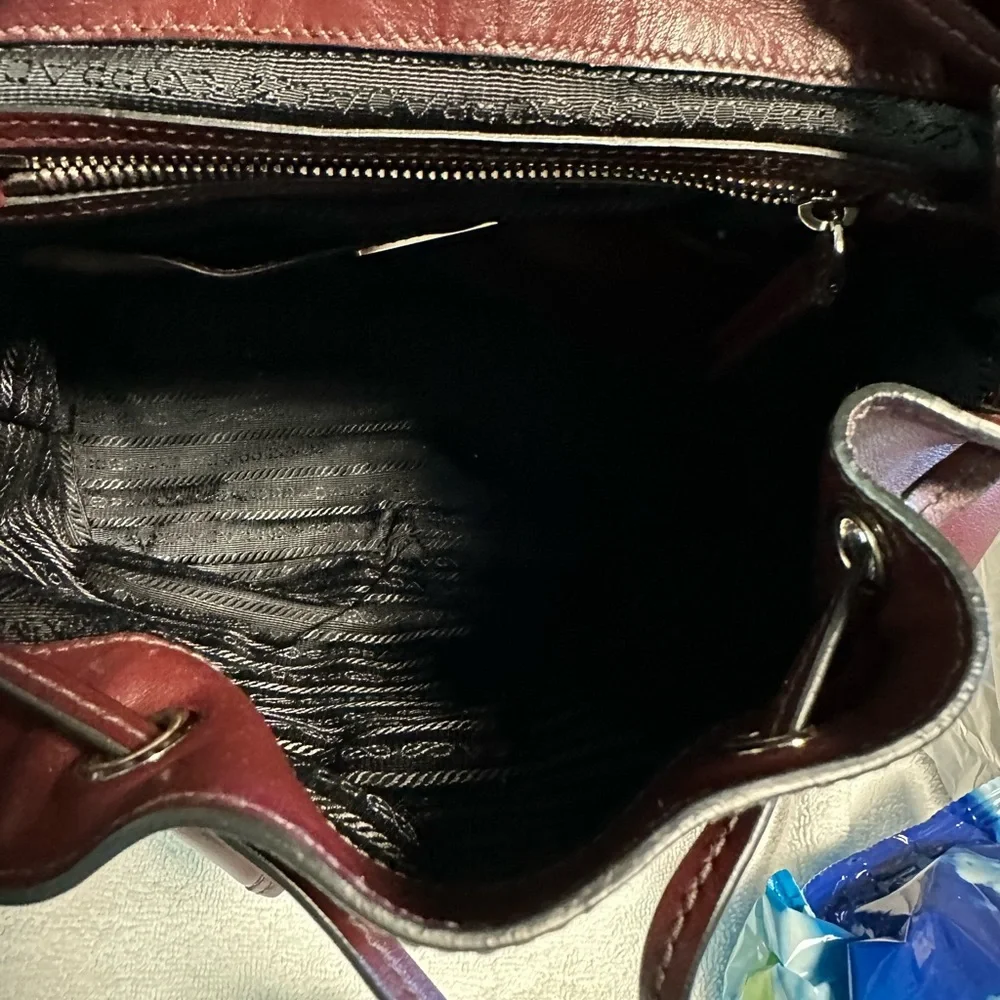 Prada Burgundy Leather Backpack - Picture 14 of 16